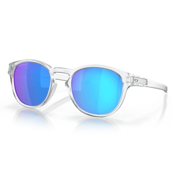 Images (56) Oakley Sunglasses - Latch 009265-6553 - Matte Clear Frame - Prizm Sapphire Polarized Lense - Image 1